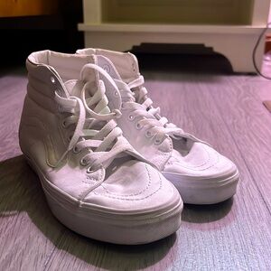Size 7. 5 high top vans white.